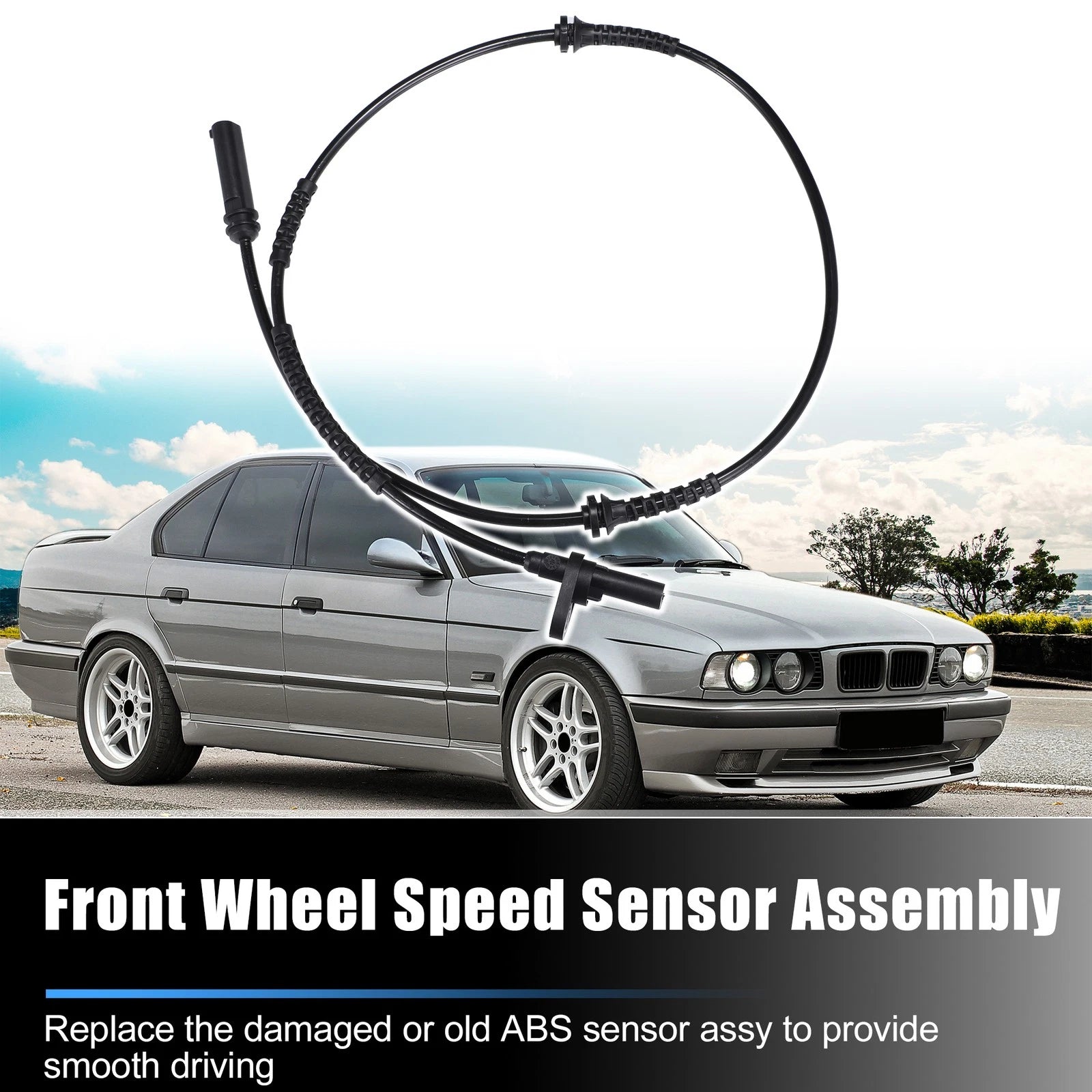 ABS Wheel Speed Sensor Front Left Right Set for BMW 528i Base (2008–2010)