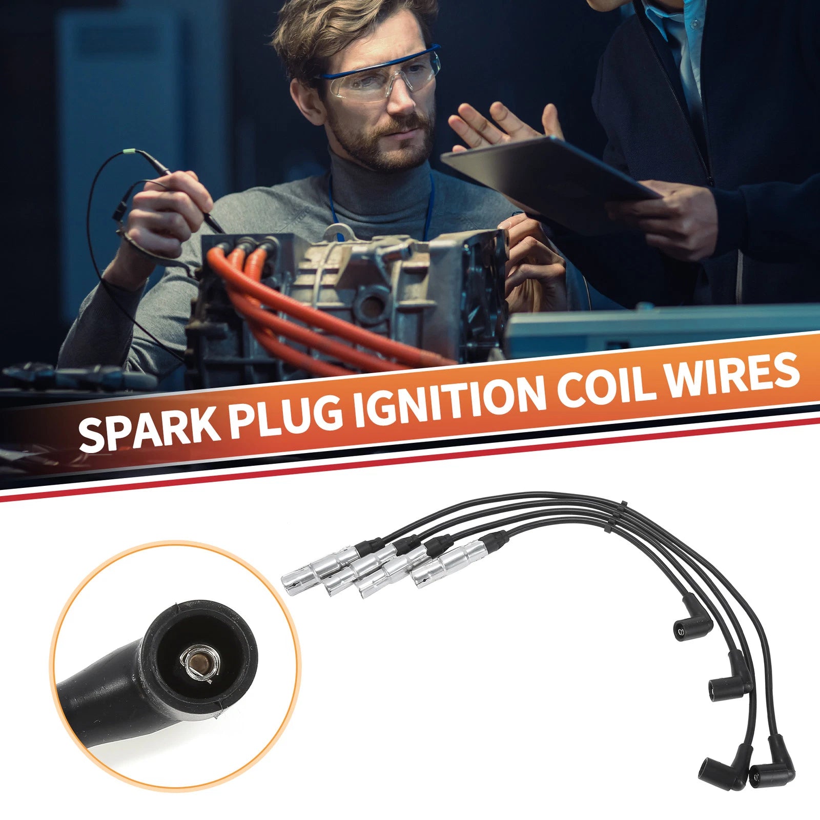 Set of 4 Spark Plug Wire Ignition Coil Cables for VW Passat Variant (2000–2005)