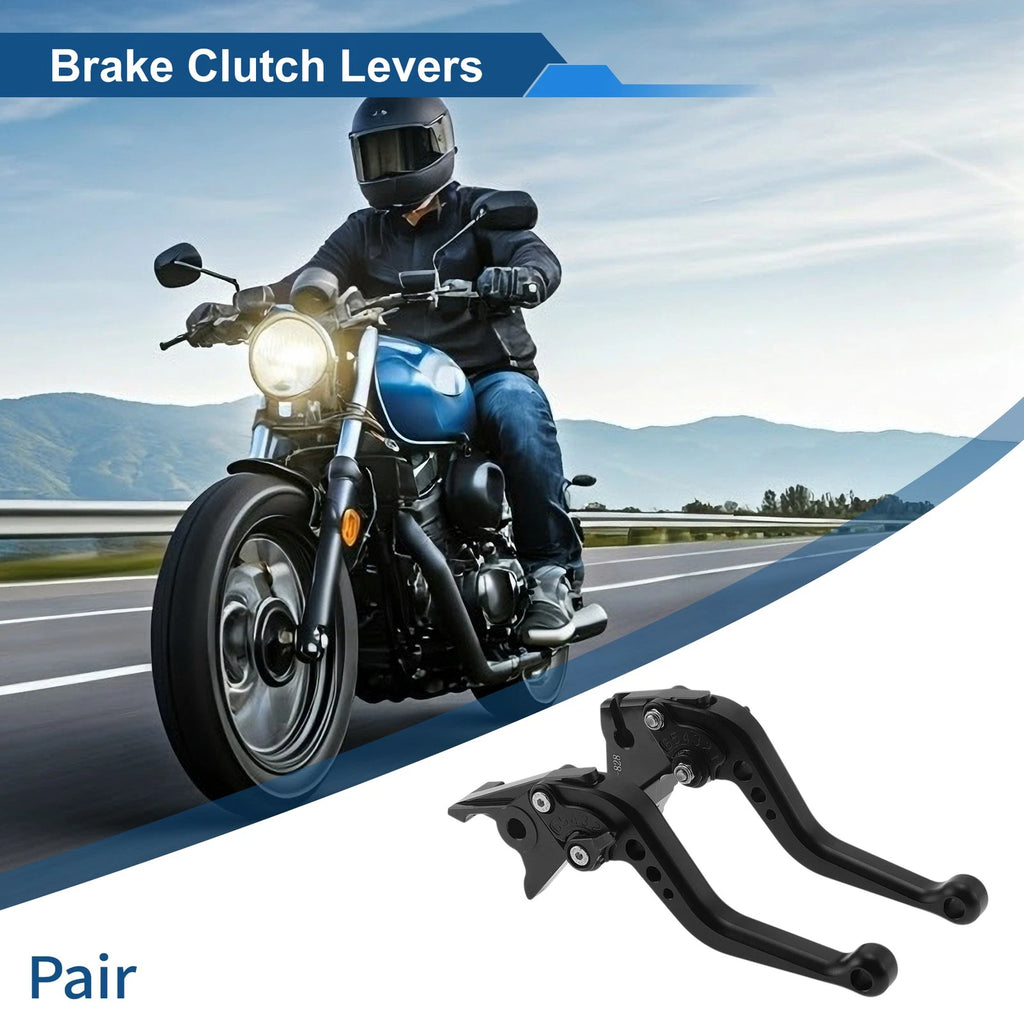 Adjustable Short Brake Clutch Levers for Kawasaki Z750 (2007–2012) Solid Black