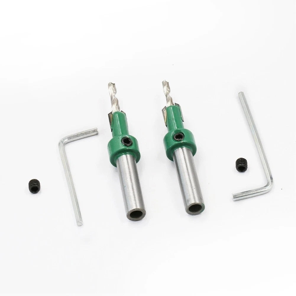 Step Drill Bit with Adjustable Countersink for Solid Wood