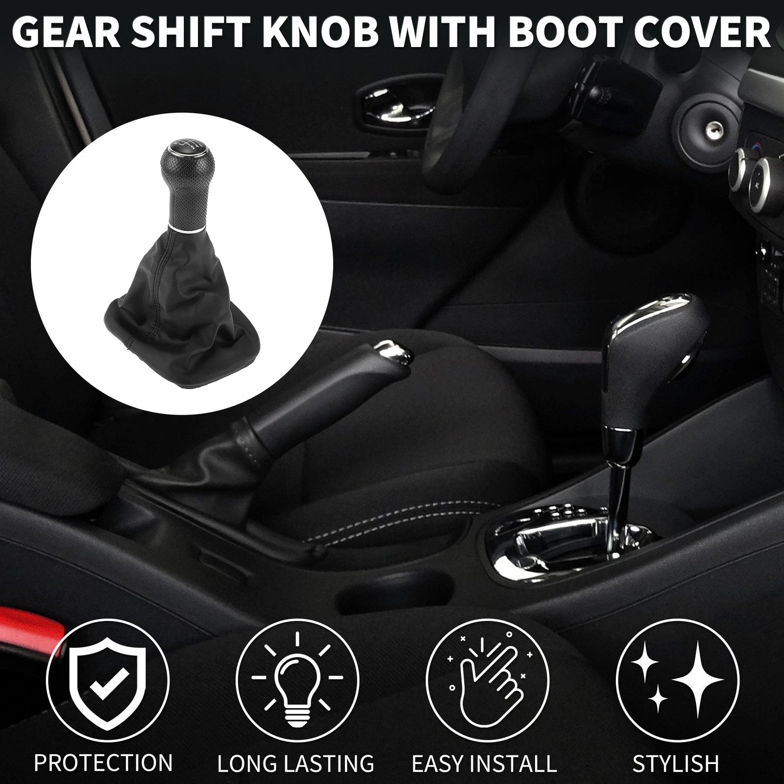 6 Speed Gear Shift Knob with Cover for Volkswagen Golf (1997–2006)
