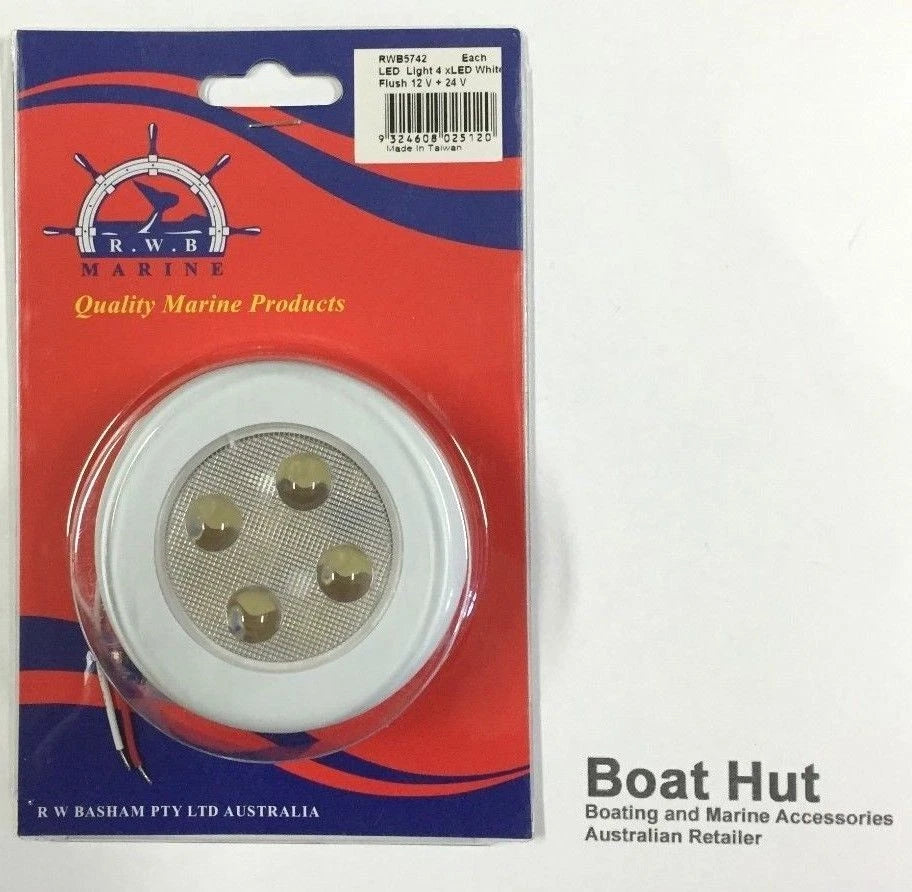 4 LED Waterproof Compact Cockpit Courtesy Light for Boat Caravan (12/24 Volt)