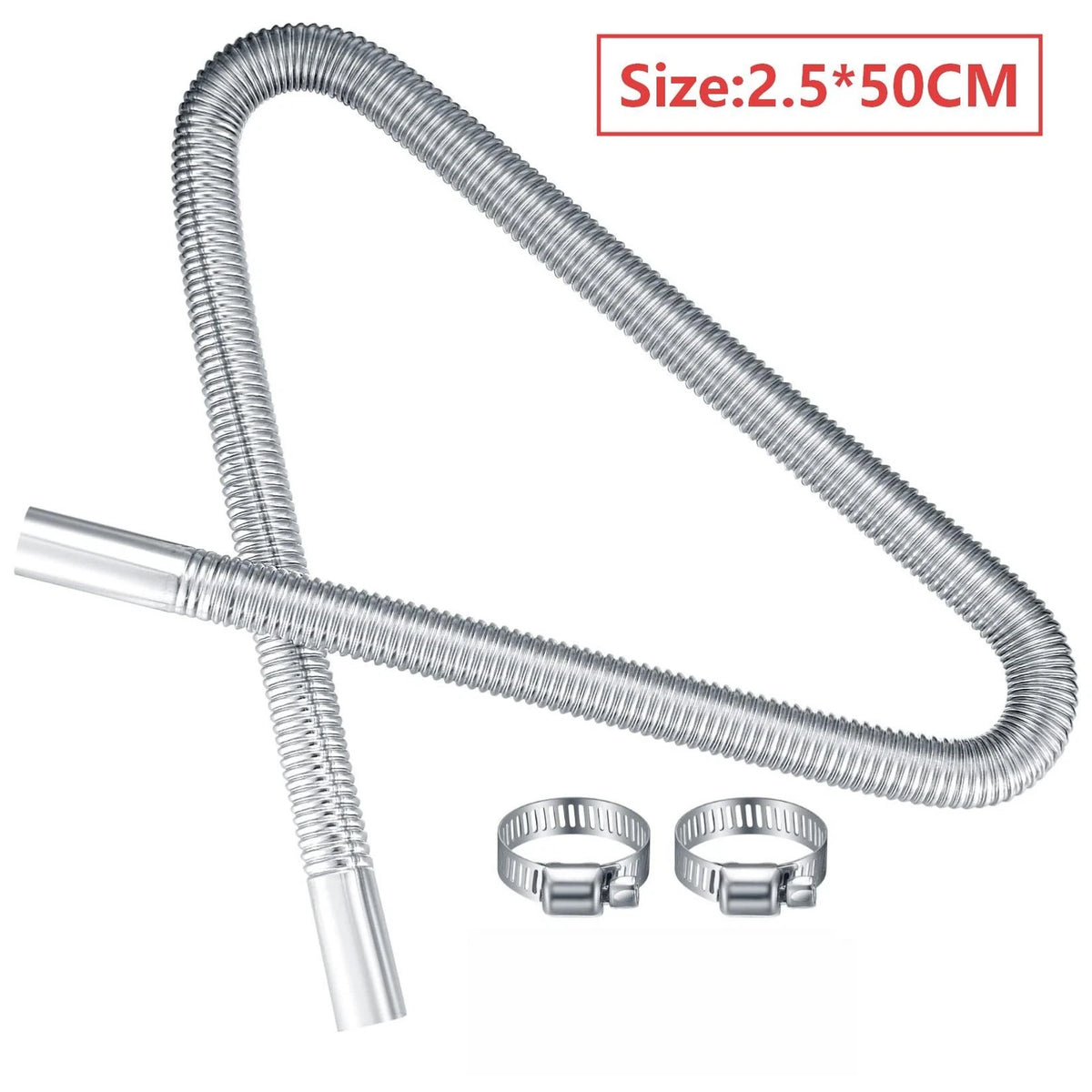 25mm Exhaust Pipe for Heater Systems (Stainless Steel Spiral Corrugated)