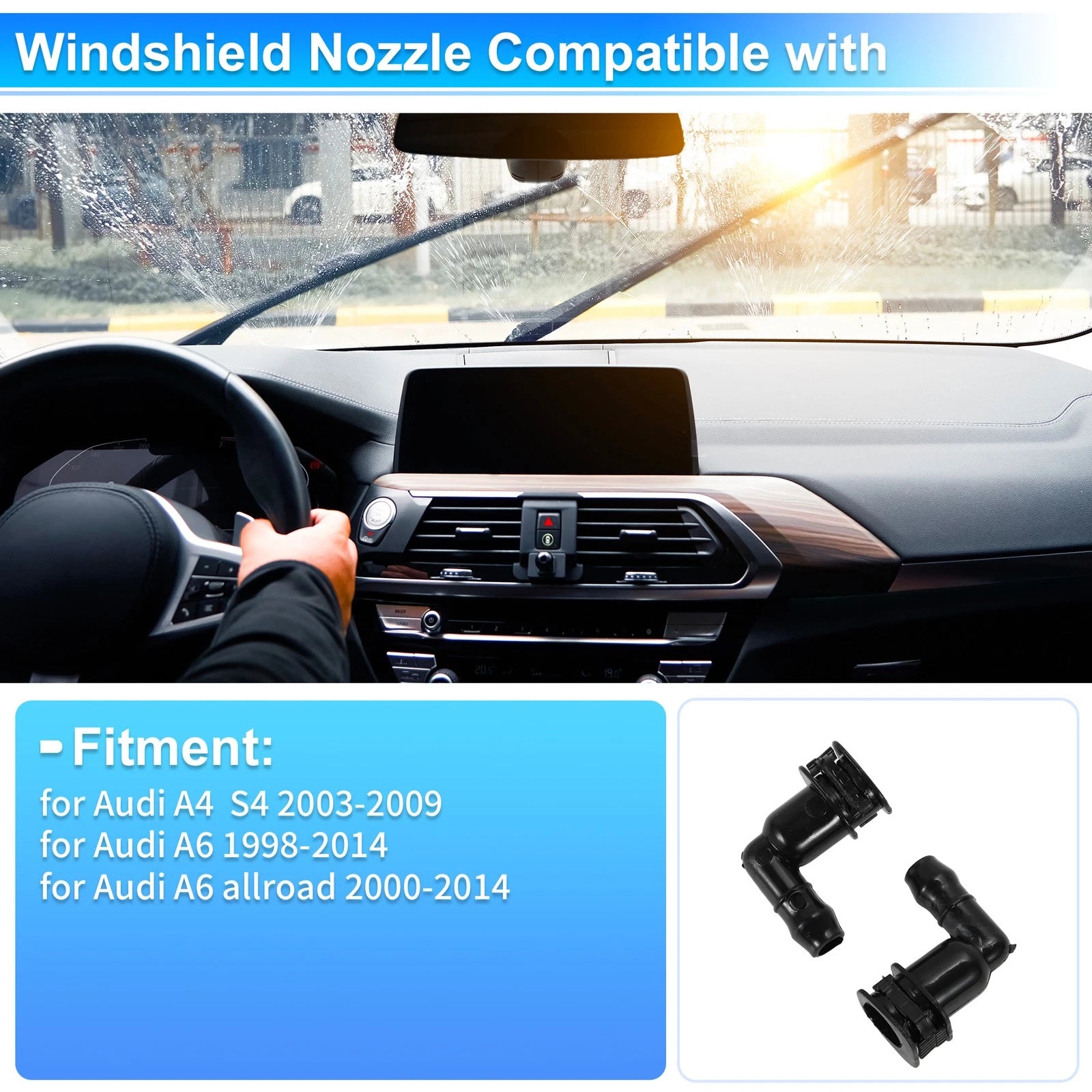 Windshield Washer Nozzle for Audi A4 S4 and A6 Replace OEM (2005–2019)