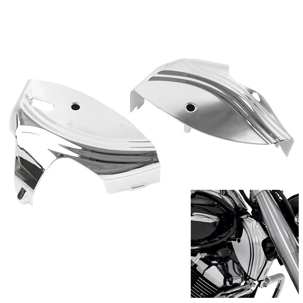 2X Chrome Front Fork Upper Frame Neck Cover for Yamaha XVS950 (2009–2015)