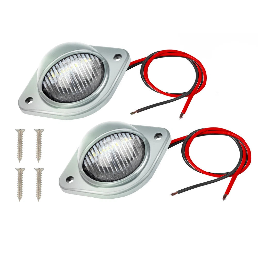 2X LED Number Plate Lights for Trailer Truck Caravan Van (12V)