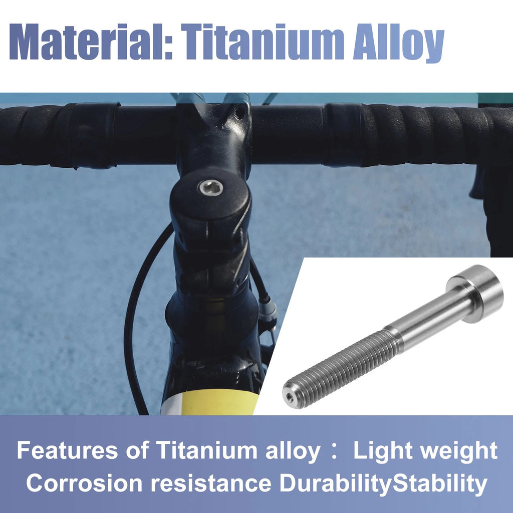 Titanium Tone Replacement M6x45 Bike Stem Bolt for Universal Headset Stem