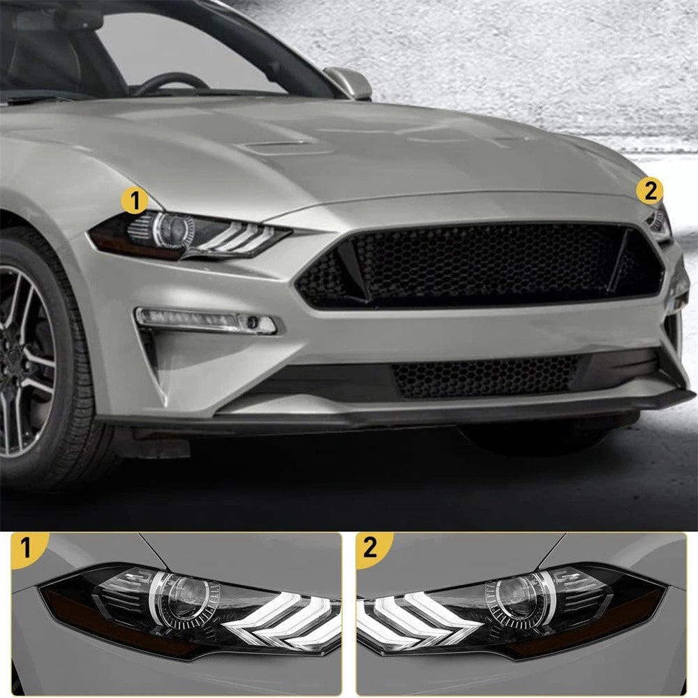 Headlight Amber Side Marker Smoke Vinyl Tint Overlay for Ford Mustang (2019–2023)