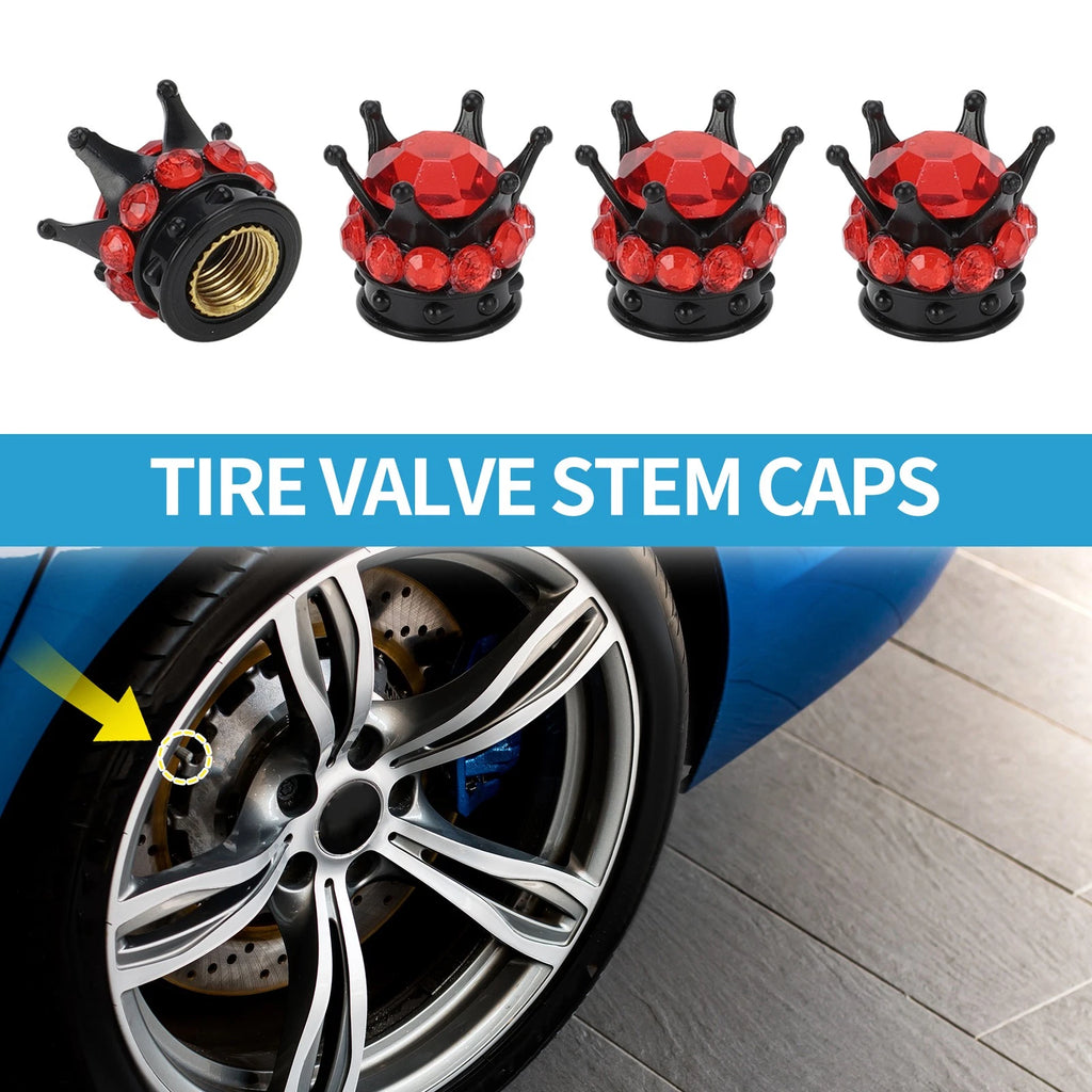 Tire Valve Stem Caps Replacement for Car SUV Bike RV 4 Pack (Universal)