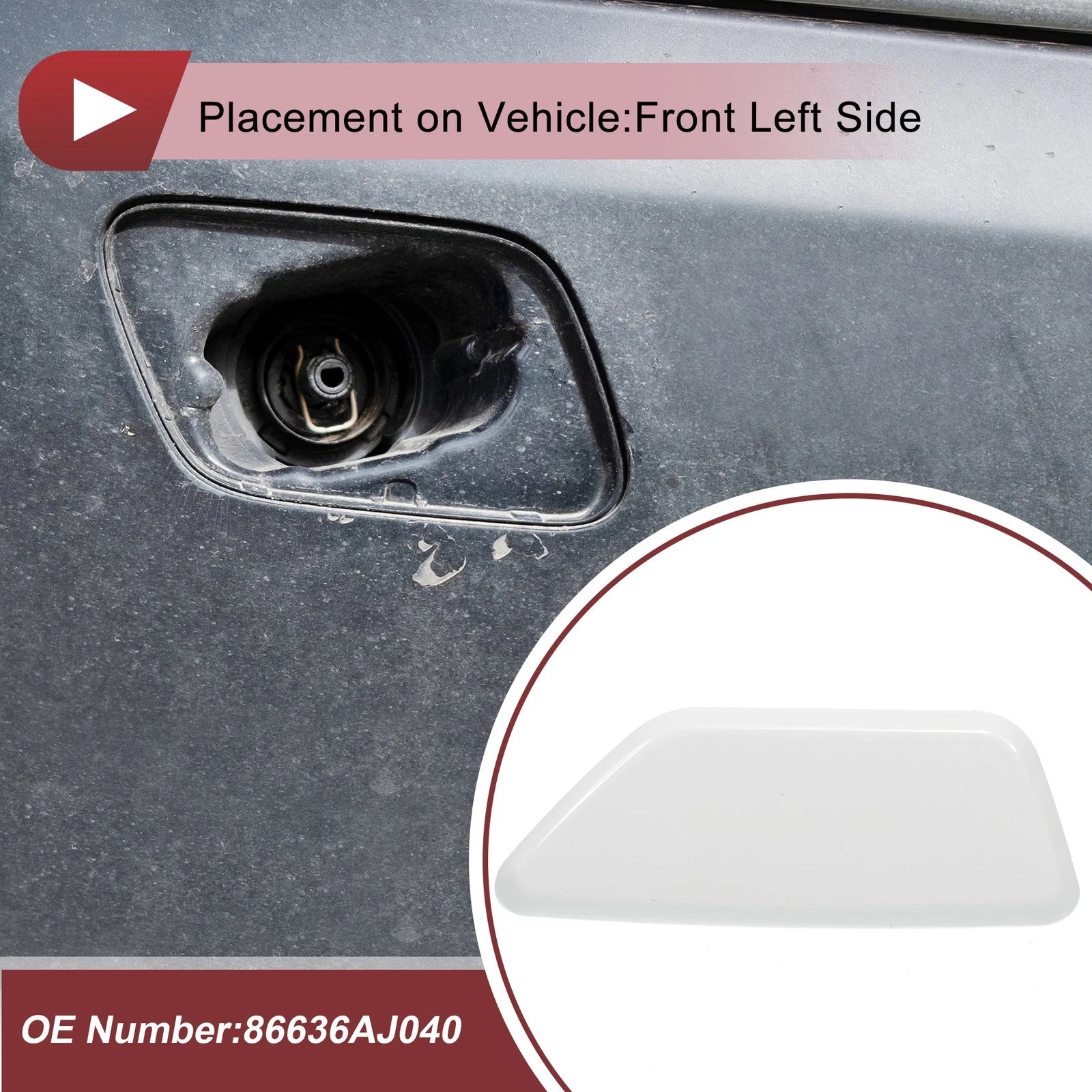 Front Left Washer Nozzle Cover Cap Replacement for Subaru Legacy (2010–2014)
