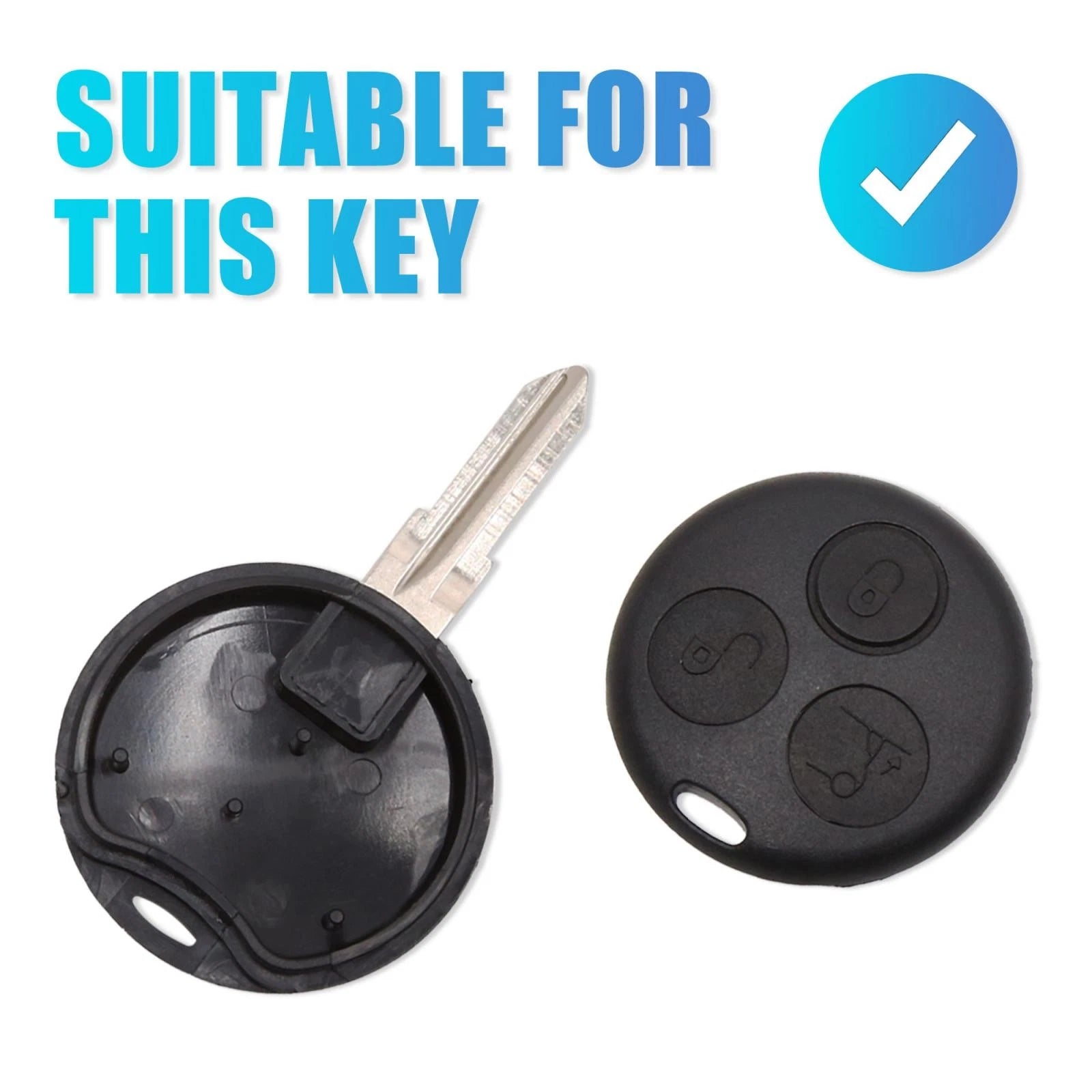 Replacement Car Key Shell Case for Mercedes-Benz Smart Fortwo (2008–2015)
