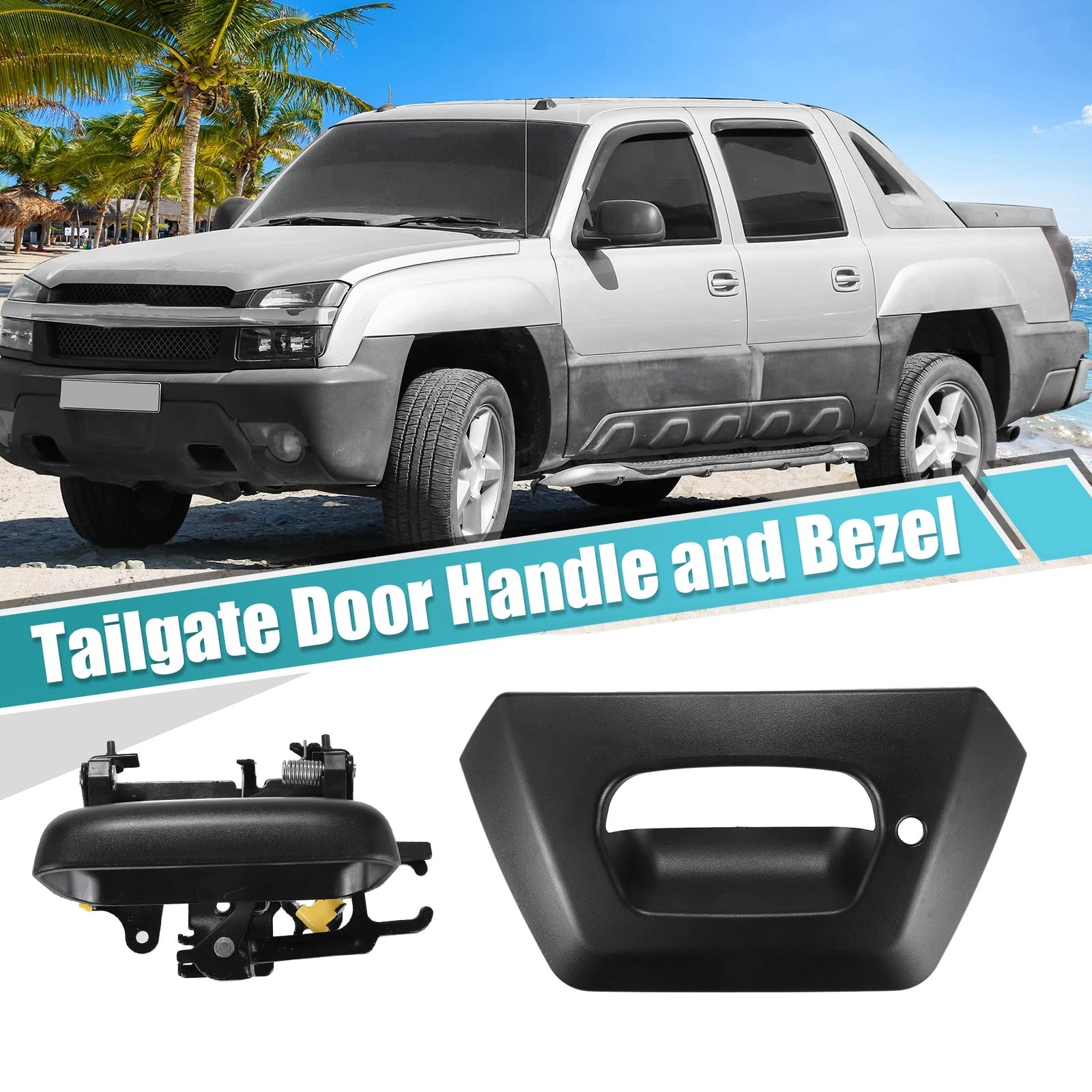Set Tailgate Door Handle and Bezel for Chevy Avalanche 1500 2500 (2002–2006)