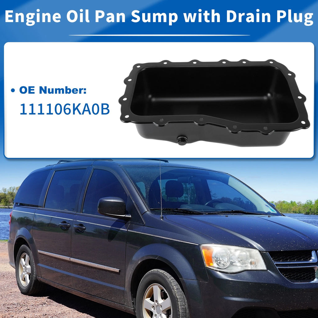 Engine Oil Pan Sump with Drain Plug for Dodge Grand Caravan (2009–2010)