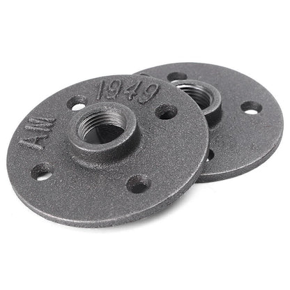 10x 1/2" Malleable Threaded Floor Flange Pipe Fittings Wall Mount Black