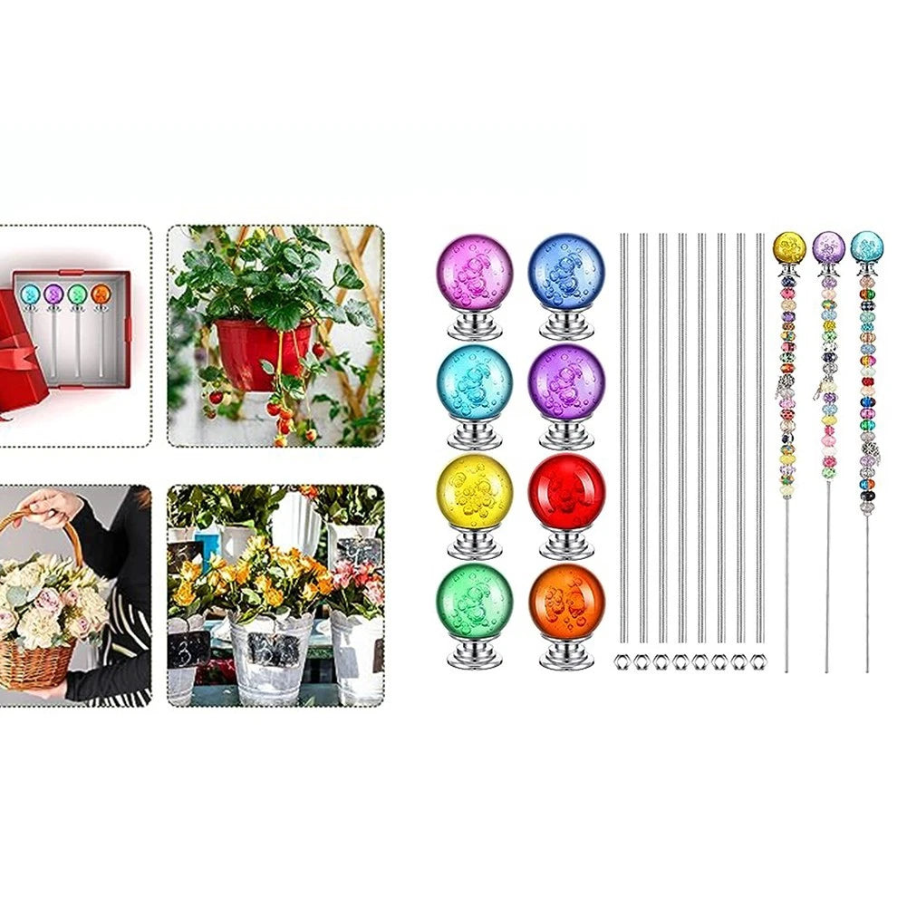 8 Piece Mini Garden Stakes Kit with Colorful Diamond Tops