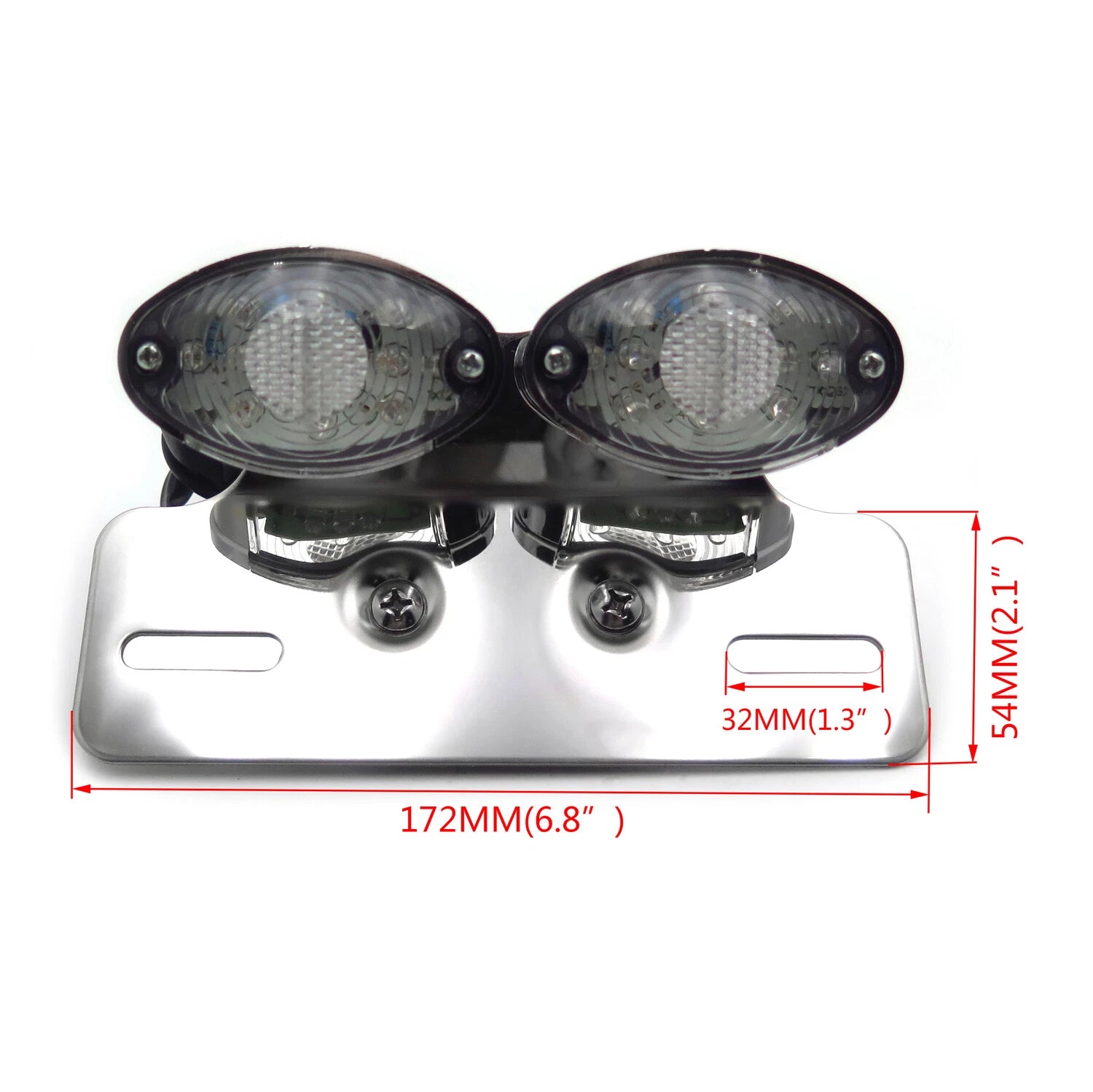 LED Tail Light for Motorcycle Rear Brake Stop Light License Plate Bracket