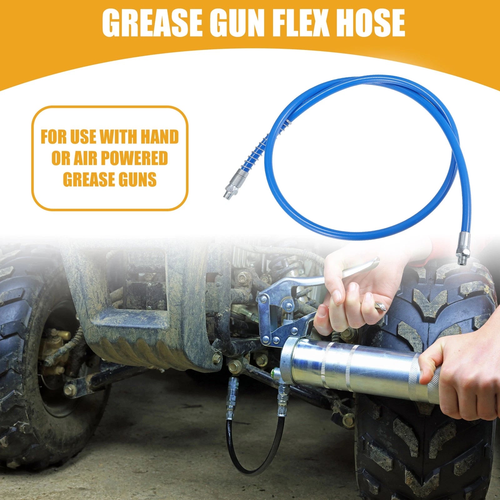 Grease Gun Hose Extension 47 in 1/8 NPT for Trailer (Universal) (2 Pack)