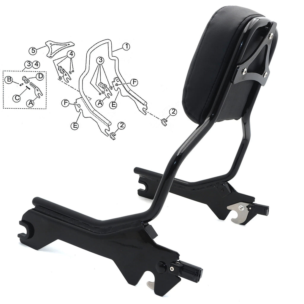 Passenger Sissy Bar Backrest for Harley Fat Boy (2018–2020)