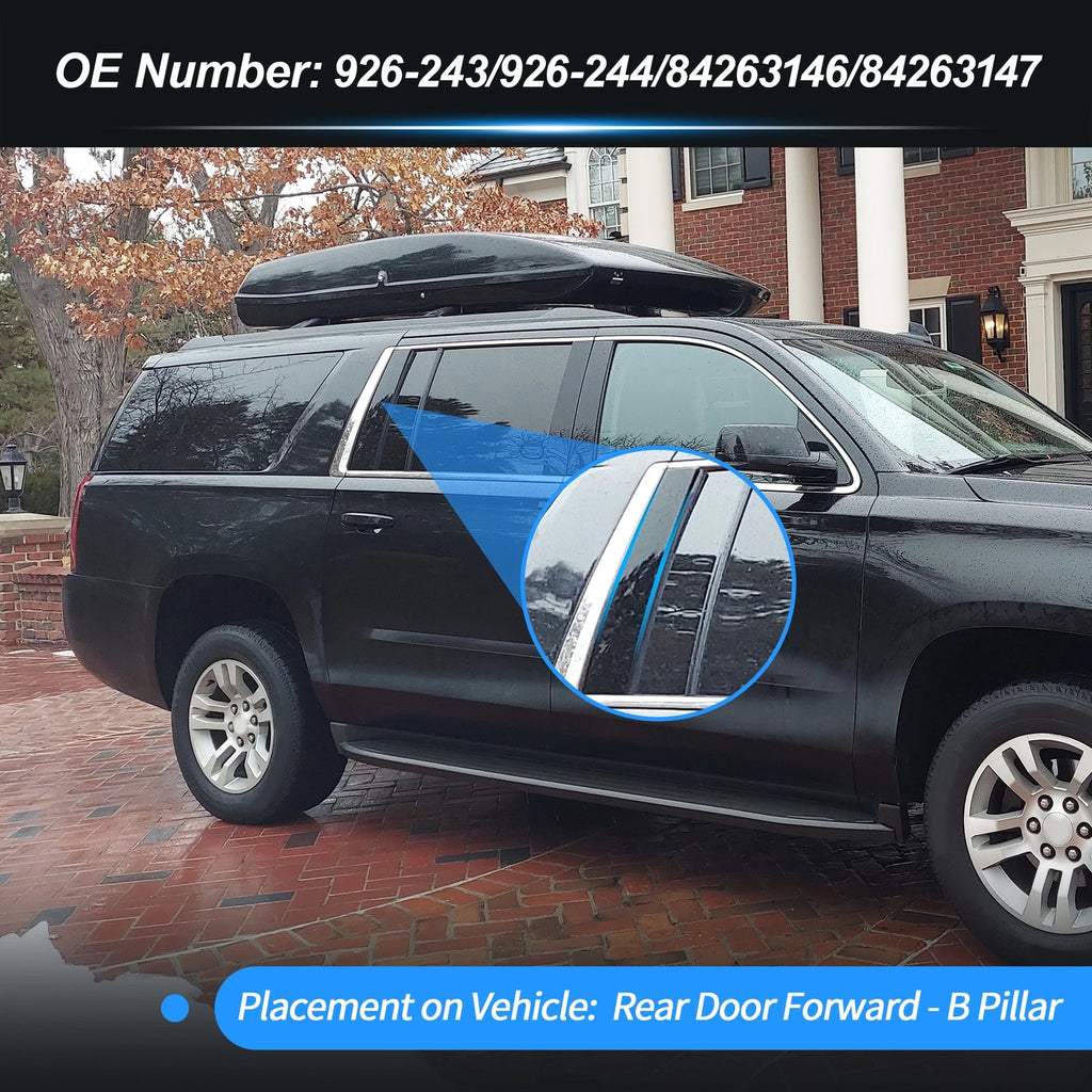 Rear Door Forward B Pillar Trim Mould Panel Pair for Chevrolet Suburban (2015–2018)