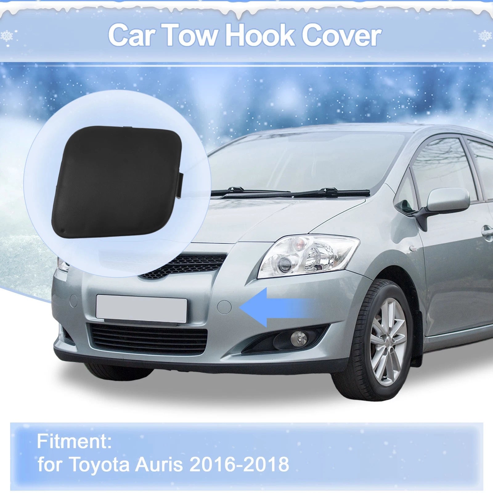 Front Left Tow Hook Cover Cap Replacement for Toyota Auris (2016–2018)