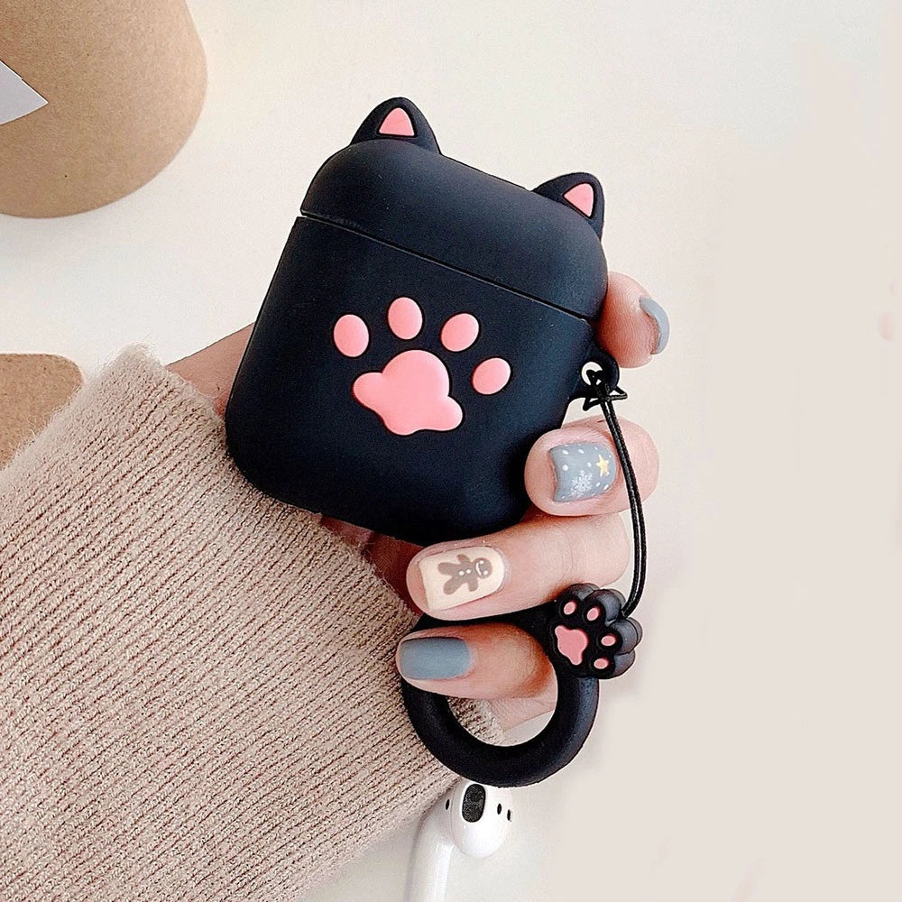 Silicone 3D Cat Claw Earphone Protective Case for 1 2