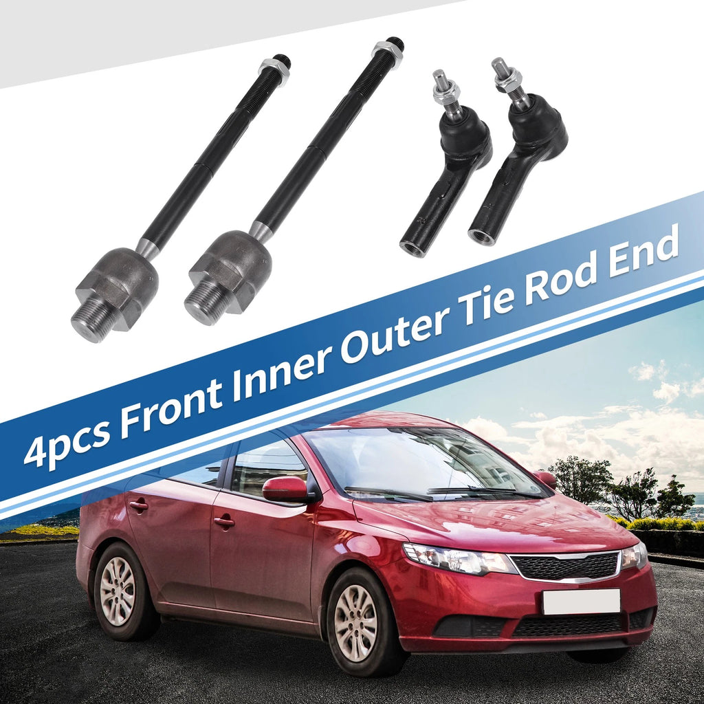 4PCS Front Inner Outer Tie Rod End Links for Dodge Dakota (2000–2004) 4WD