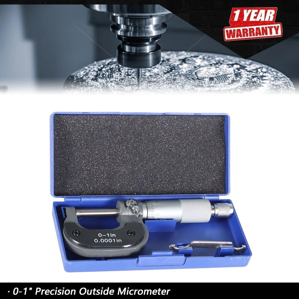 Precision Outside Micrometer 0-1" 0.0001" Carbide Tipped for Automotive Use