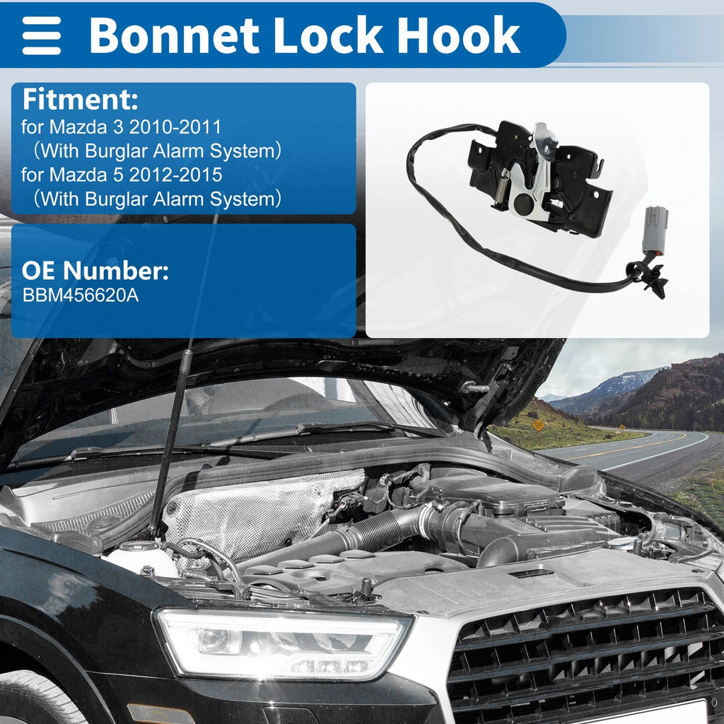 Hood Latch Assembly for Mazda 3 (2010–2011) No.BBM456620A