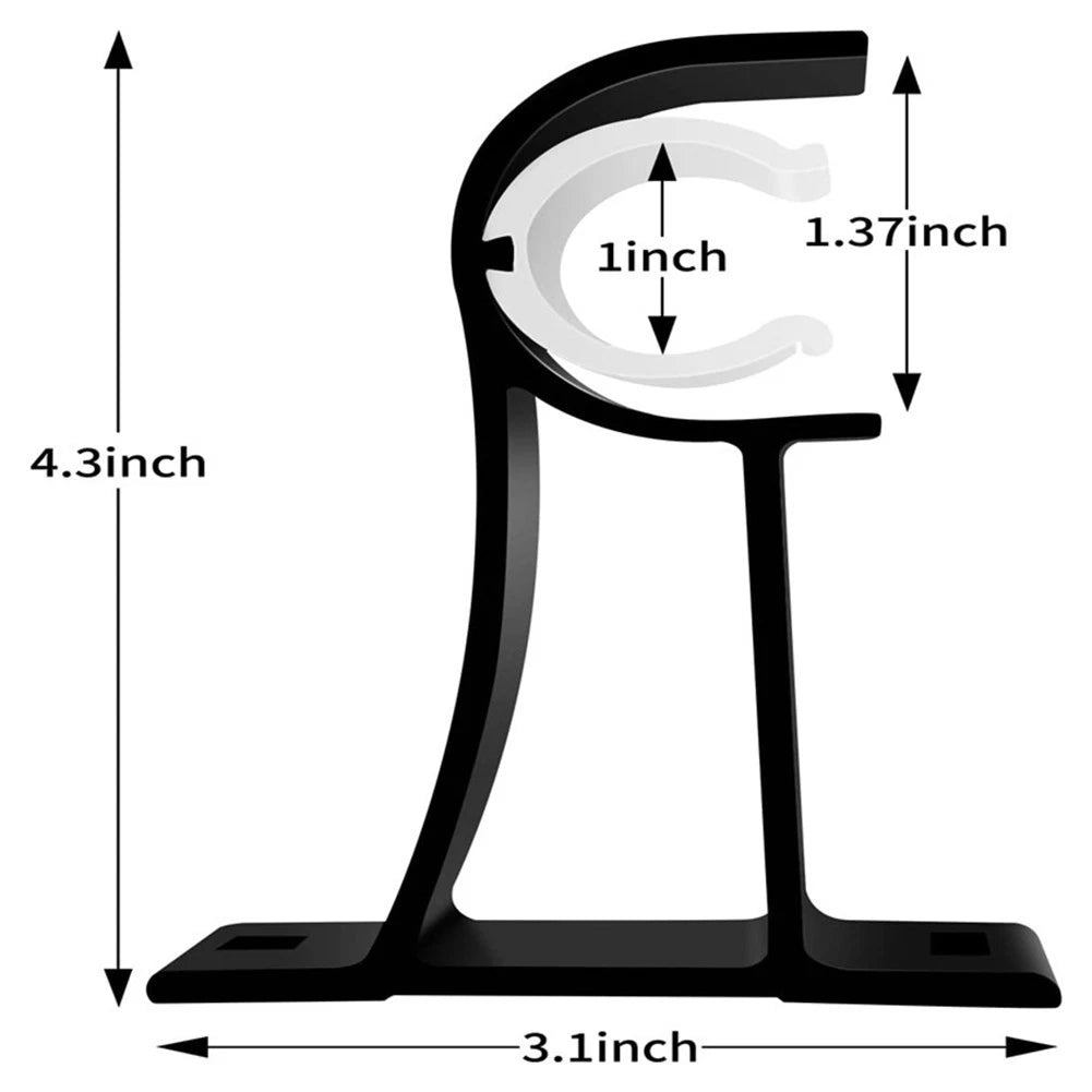 Set of 4 Heavy Duty Curtain Rod Brackets - Aluminum Alloy
