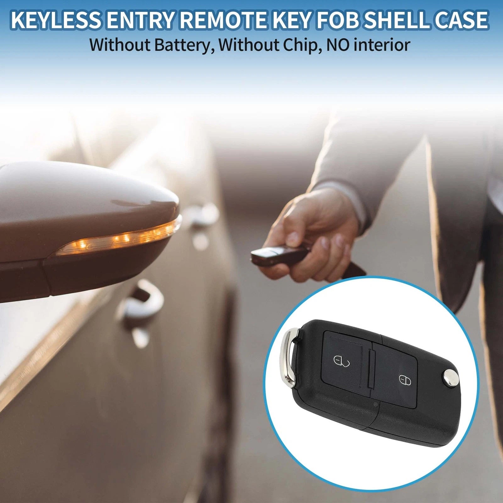 Keyless Entry Remote Fob Shell Case 2 Button for Volkswagen Passat (2002–2005)