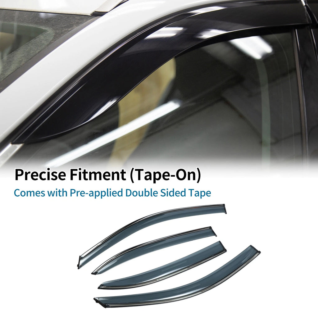 Window Deflectors Side Front for Chevrolet Malibu (2013–2015) Black Vent Visors