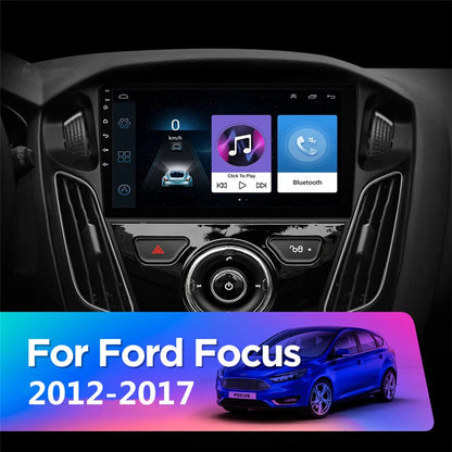 9" Android 9.1 Quad Core Car Media Player GPS Real Button For Ford Focus 12-17