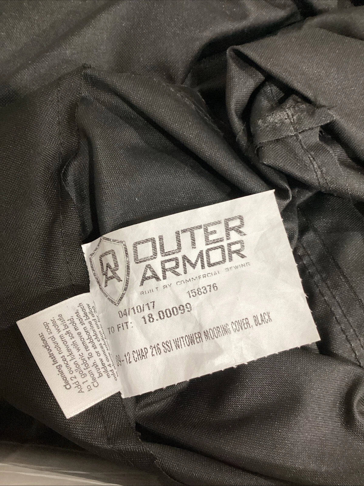 Outer Armor Boat Cover for SSI (2009–2012) 18.00099 Bimini Black