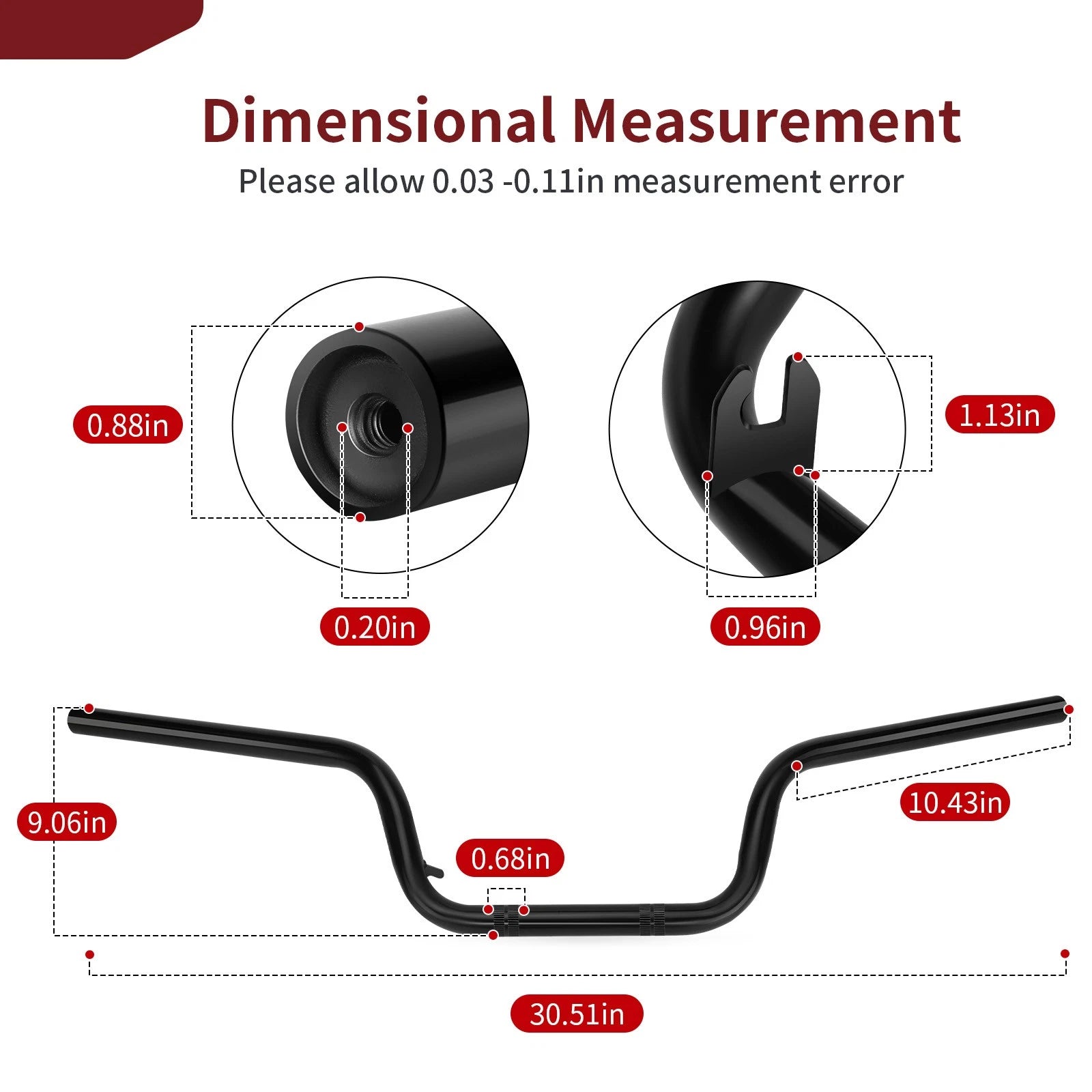 Heavy Duty Handlebar 53100-HN8-A30 for Honda Rincon 650 TRX650FA (2003–2005)