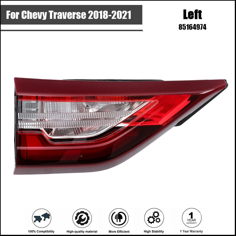 Left Tail Light for Chevy Traverse (2018–2021) Red LED w/o Redline Pkg