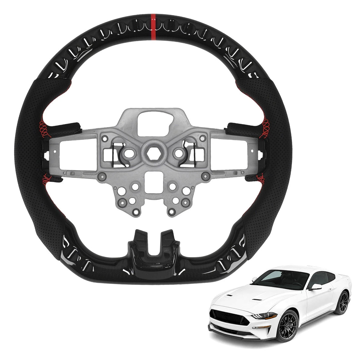 Carbon Fiber Steering Wheel for Ford Mustang (2018–2023)