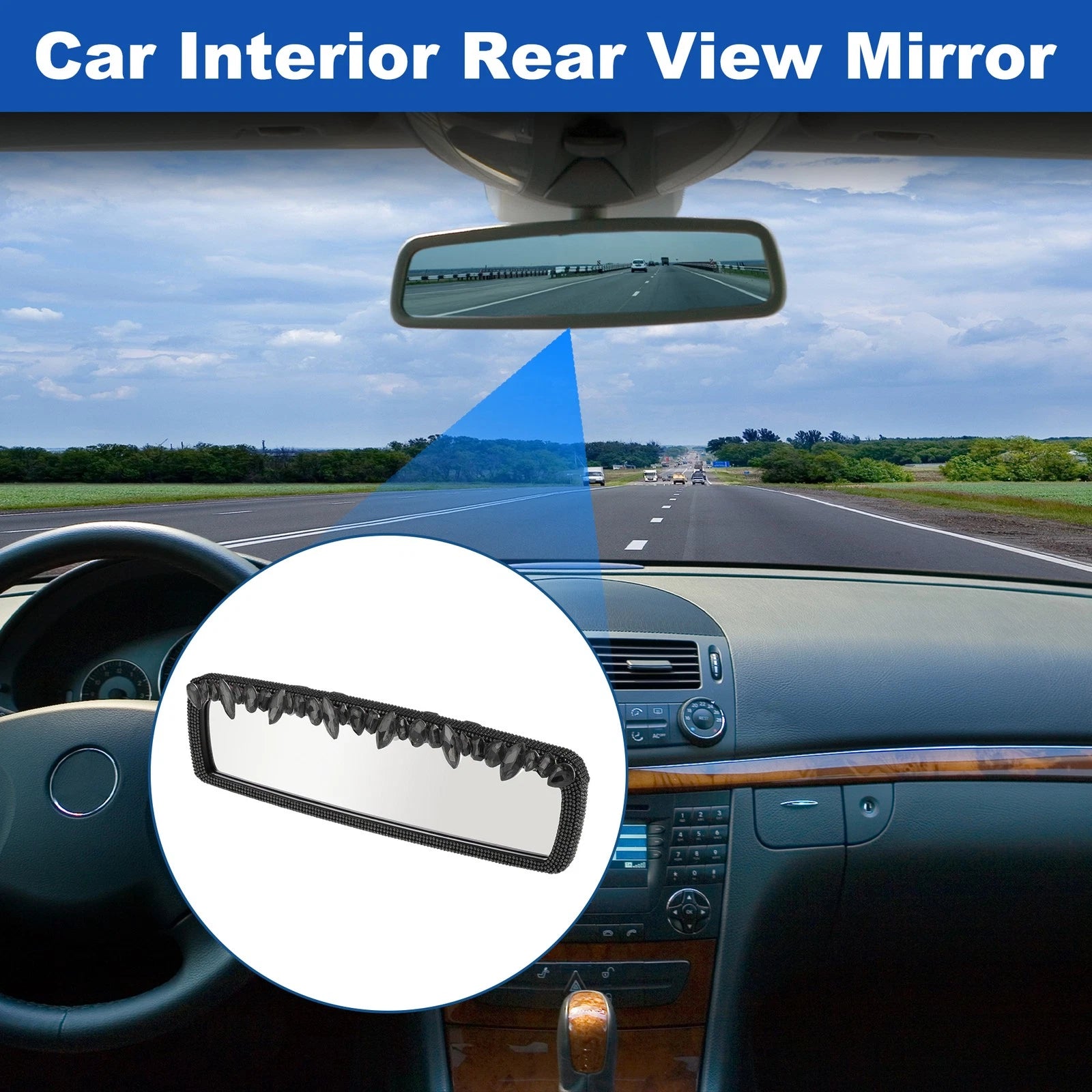 Interior Rearview Mirror Back Clip for Universal Fit (10.94x2.95")