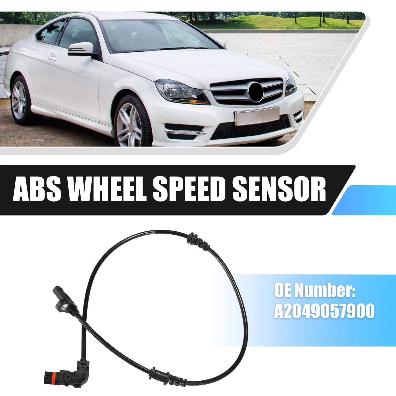ABS Wheel Speed Sensor Front Left Right for Mercedes-Benz C250 C300 C350 (2008–2018)