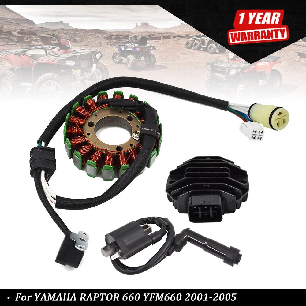 Stator, Regulator Rectifier, Ignition Coil for Yamaha Raptor 660 (2001–2005)