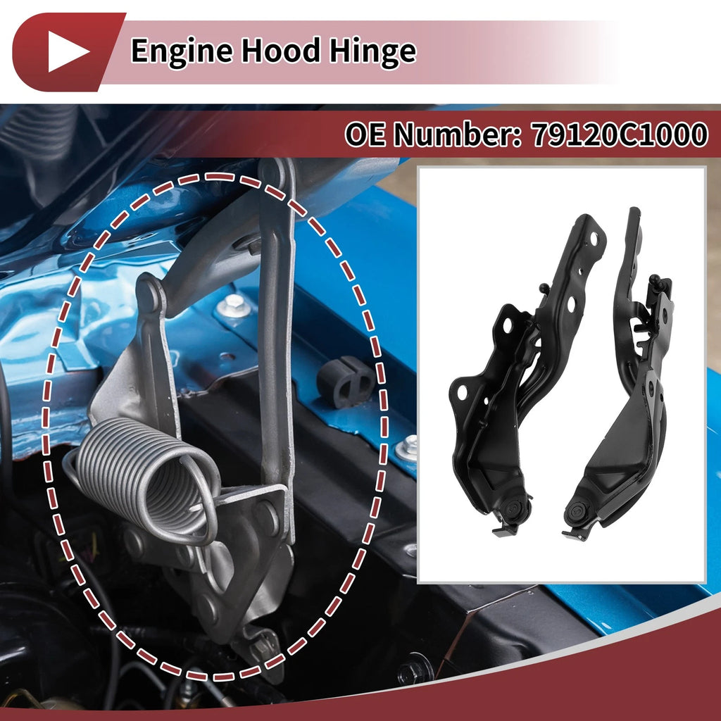 Hood Hinge Bracket for Hyundai Sonata 2015–2019 Front Bonnet Pair
