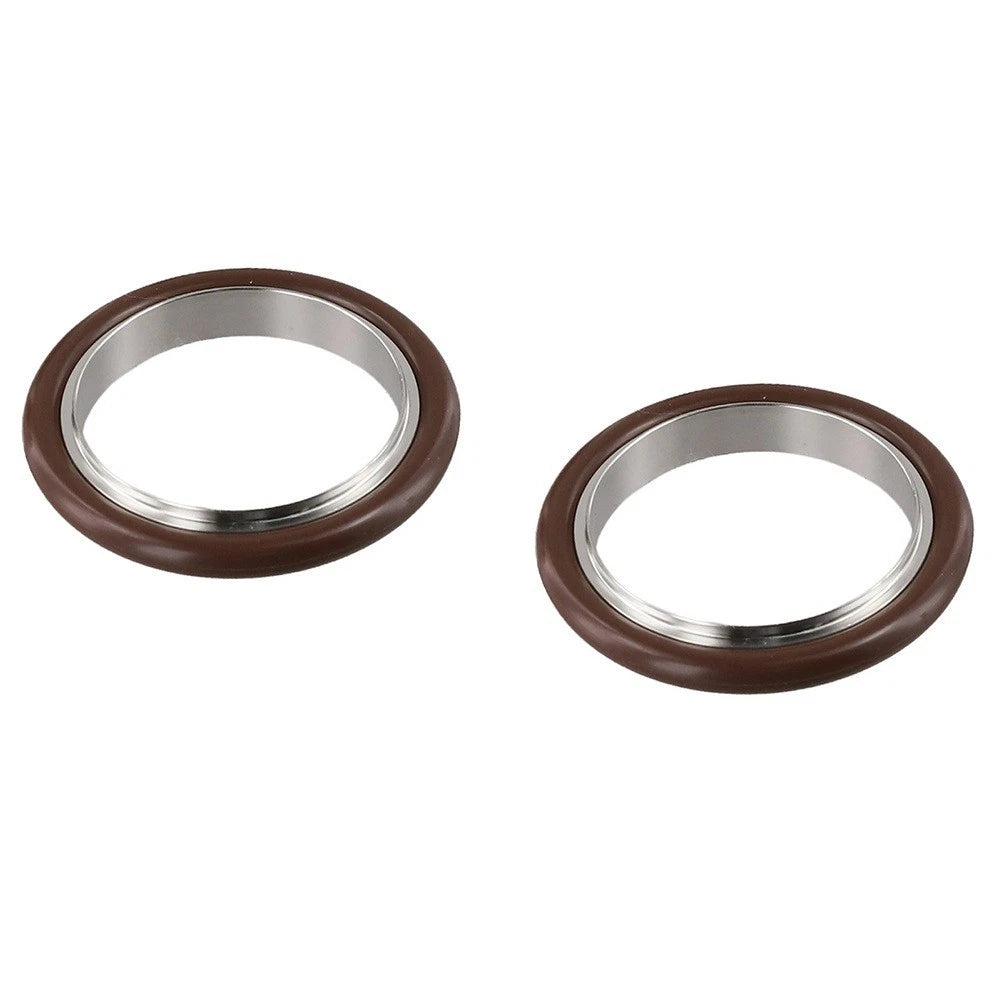 2X Stainless Steel KF40 Vacuum Center Ring with O Ring Clamp Fitting Set