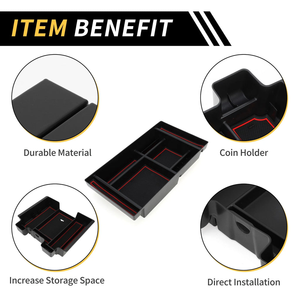 Center Console Organizer Tray for Chevy Silverado, GMC Sierra (2019–2023)