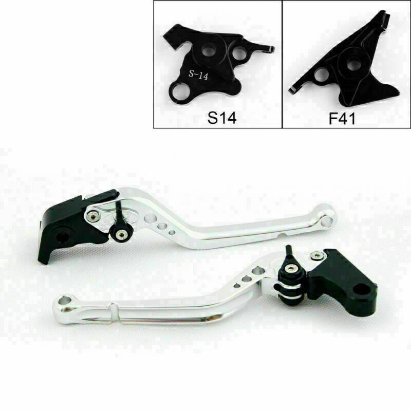 Long Brake Clutch Levers for Suzuki Hayabusa/GSXR1300 (2008–2014) Silver T9