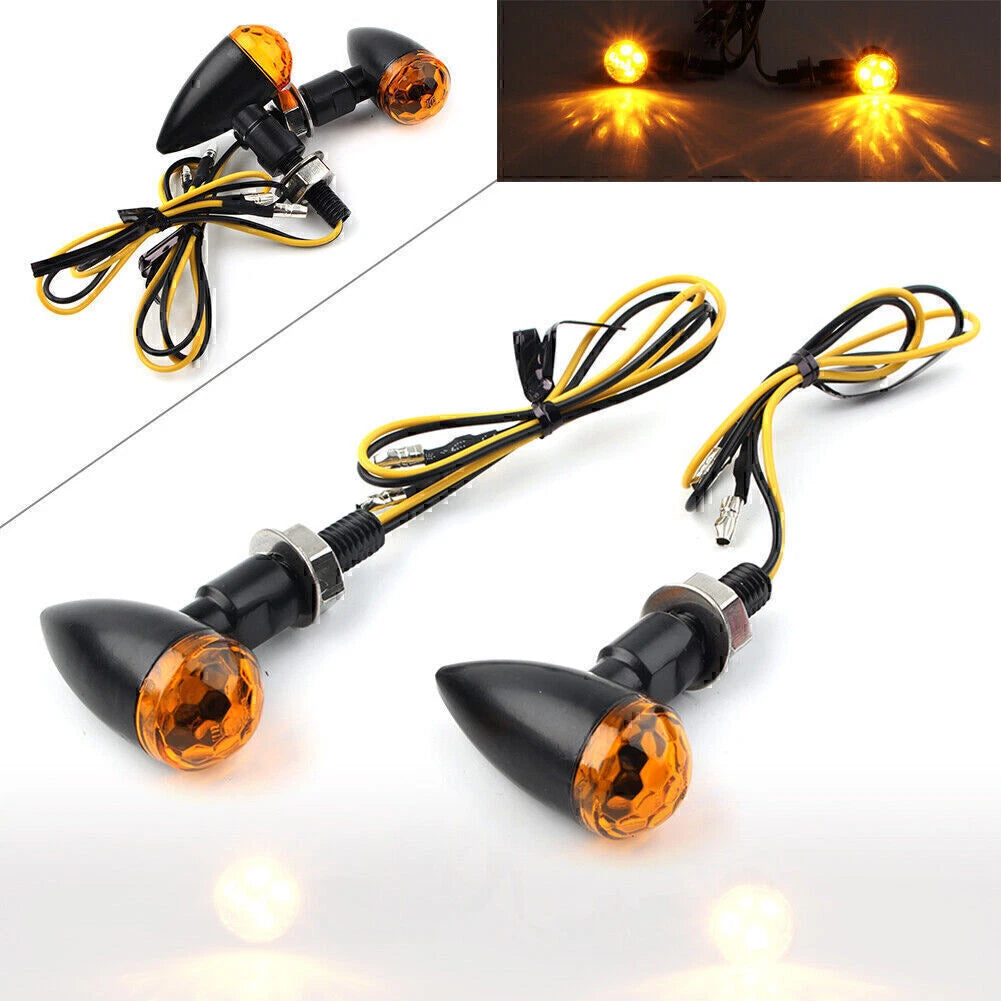 LED Mini Amber Turn Signal Indicators Light for Universal Fit 8MM
