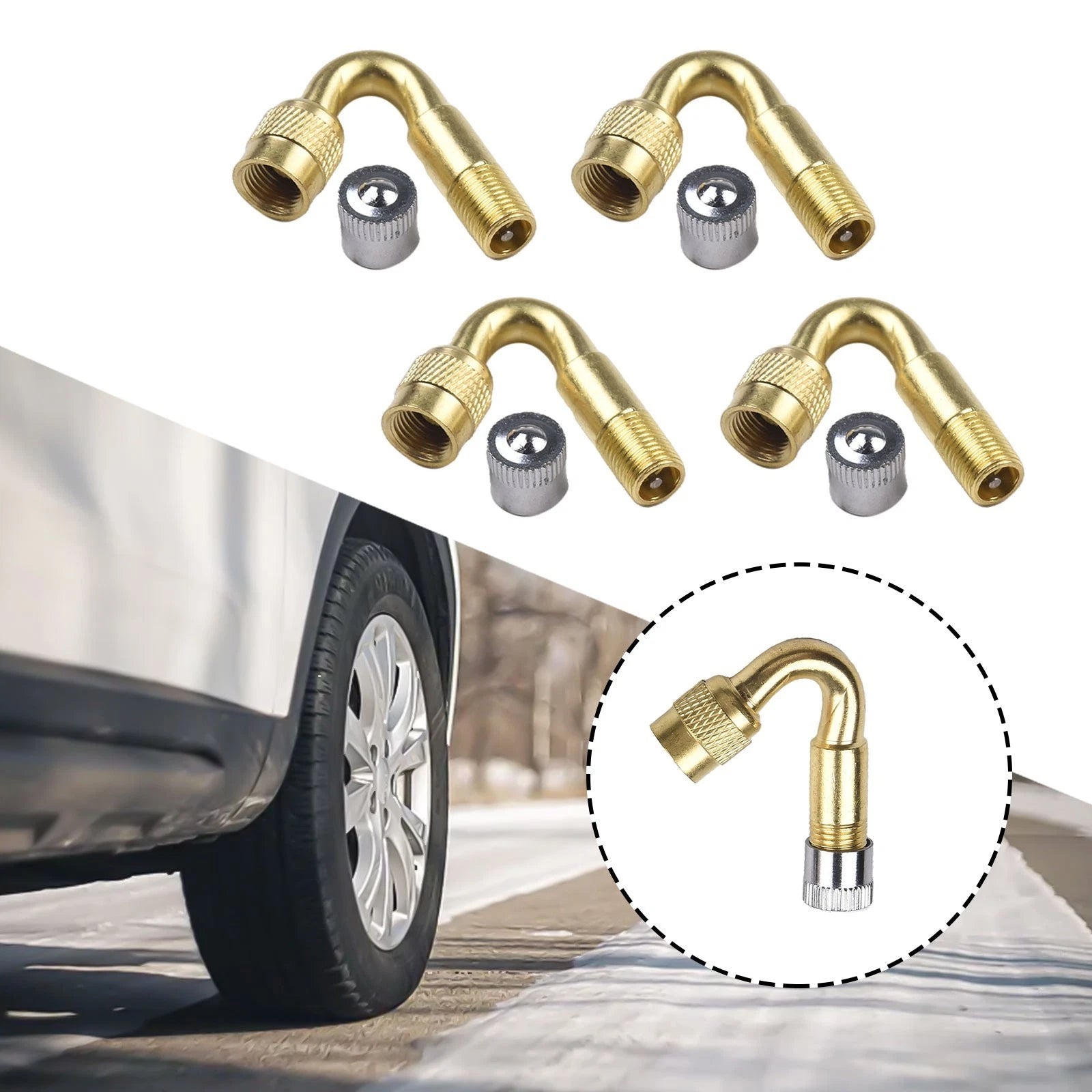Set of 4 Valve Stem Extensions for Tyres