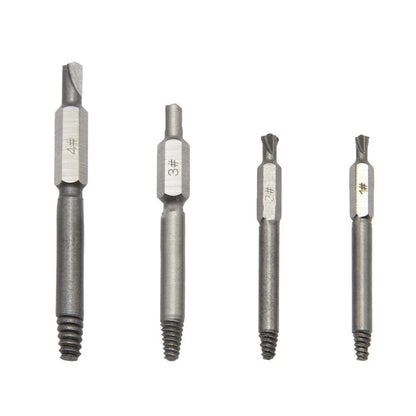 Set of 4 Broken Head Screw Extractors for Various Sizes