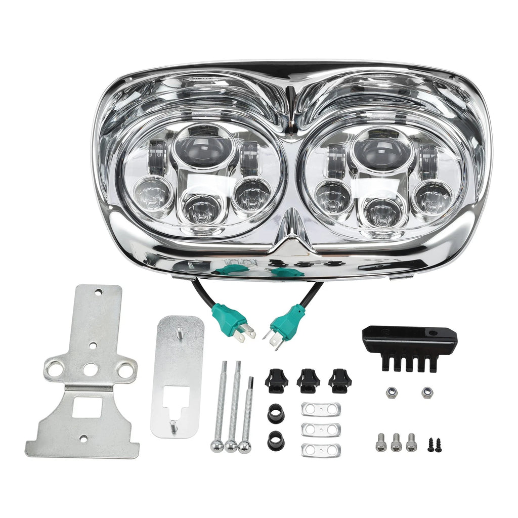 5 3/4" Projector LED Dual Front Headlight Lamp for Harley Road Glide (1998–2013)