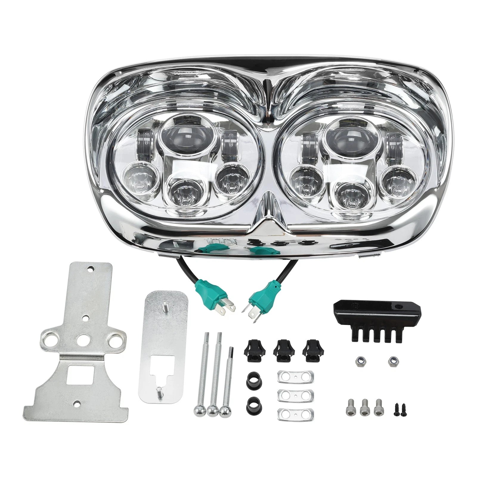 5 3/4" Projector LED Dual Front Headlight Lamp for Harley Road Glide (1998–2013)
