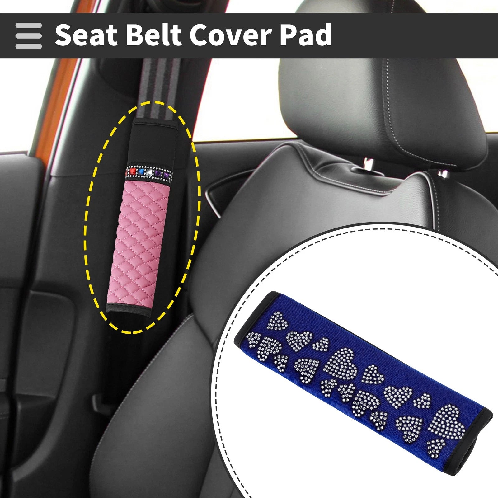 Seat Belt Cover Pad for Universal Fit (23cm)