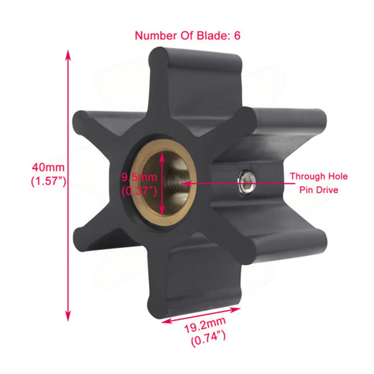 Impeller Kit for Jabsco 4528-0001, Sierra 18-3079, Johnson 09-806B, Sherwood 09979